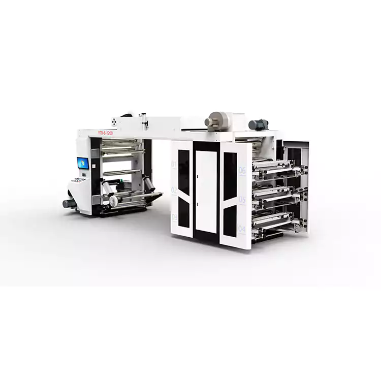 హై స్పీడ్ ఫ్లెక్సోగ్రాఫిక్ ప్రింటర్ మల్టిపుల్ కలర్స్ ప్లాస్టిక్ బ్యాగ్ స్టాక్ టైప్ ప్రింటింగ్ మెషిన్